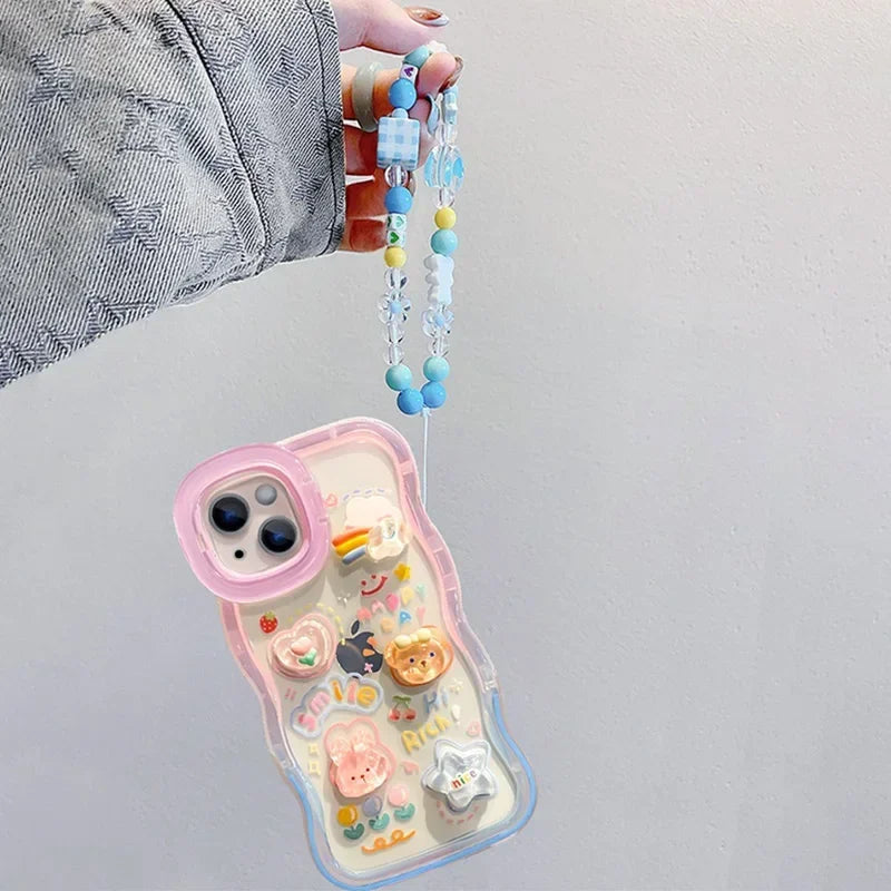 Bead Bracelet Chain Phone Holder Case For iPhone.