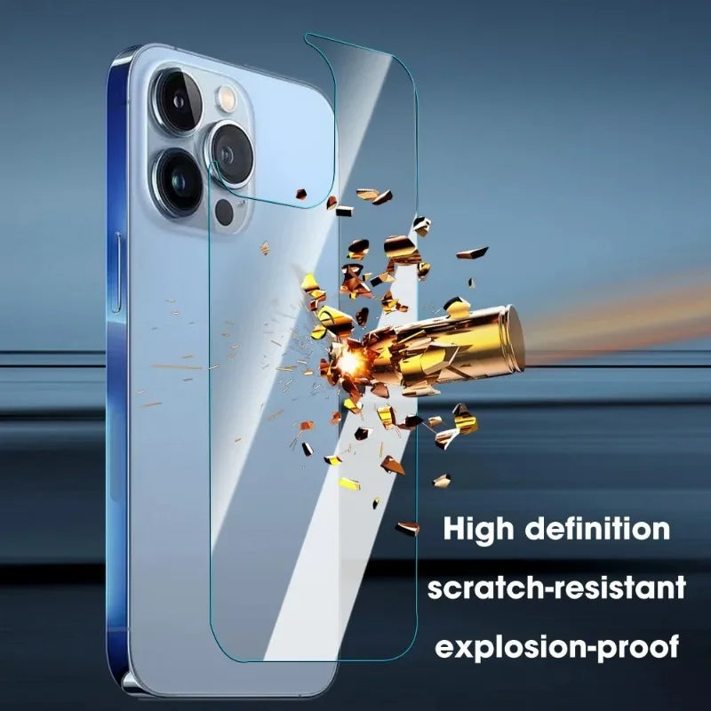 3PCS Back Screen Tempered Glass For iPhones 16 15 12 14 13 Pro Max 14 16 15 Plus 12 13