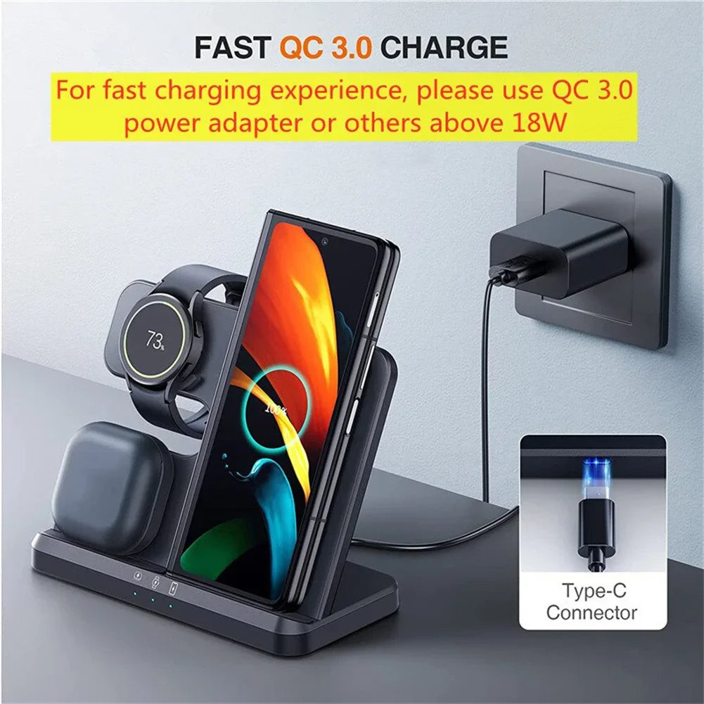 3 In 1 Wireless Charging Station For Wireless Devices