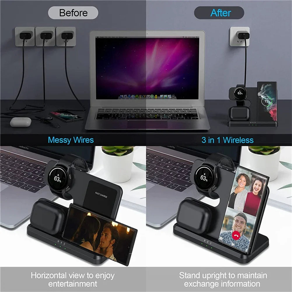 3 In 1 Wireless Charging Station For Wireless Devices
