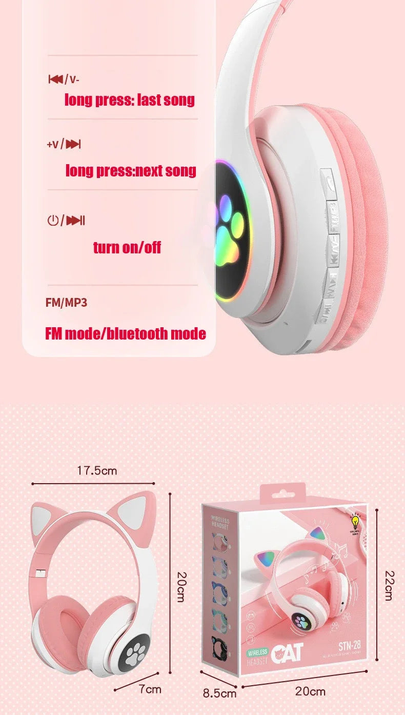 P47M Wireless Headphone with Cat Ears