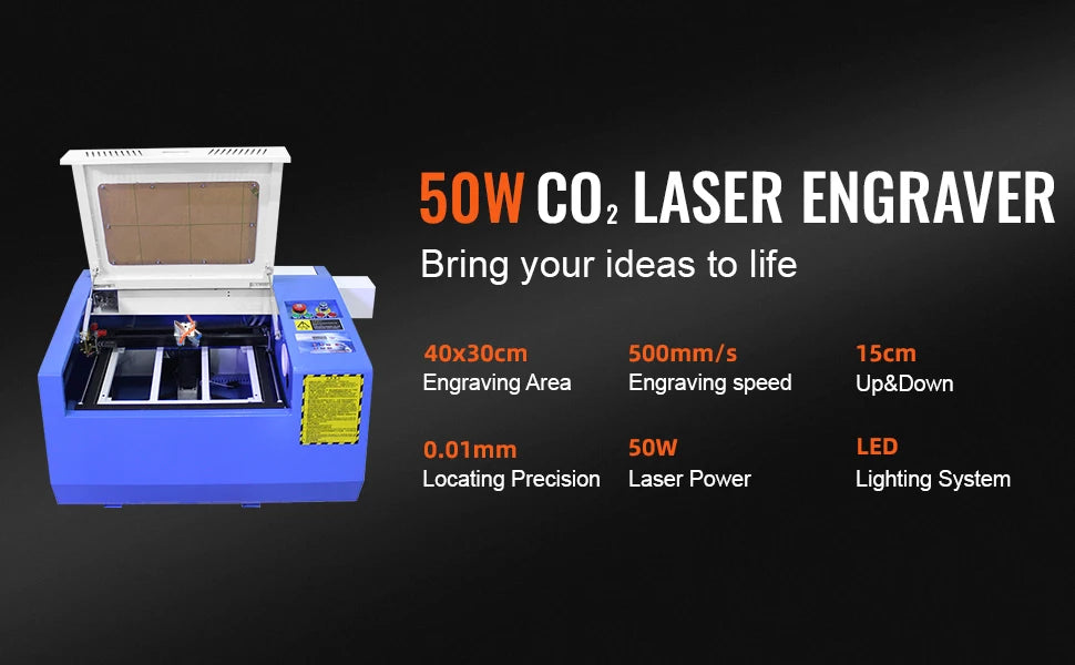VEVOR 50W CO2 Laser Cutter Engraver