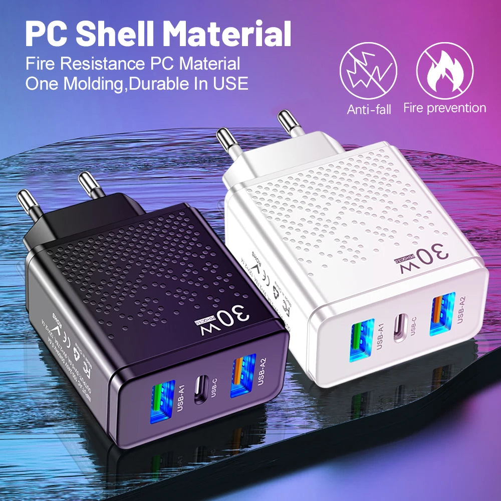 3 Ports 30W USB C Charger