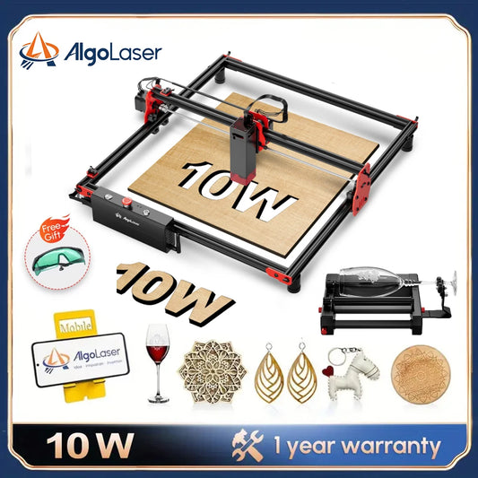 AlgoLaser 10W Wireless Laser Engraver Cutter Wood Cutting Engraving Machine Router AlgoLaser DIY Kit Air Assisted Laser Module