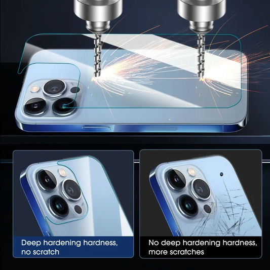 3PCS Back Screen Tempered Glass For iPhones 16 15 12 14 13 Pro Max 14 16 15 Plus 12 13