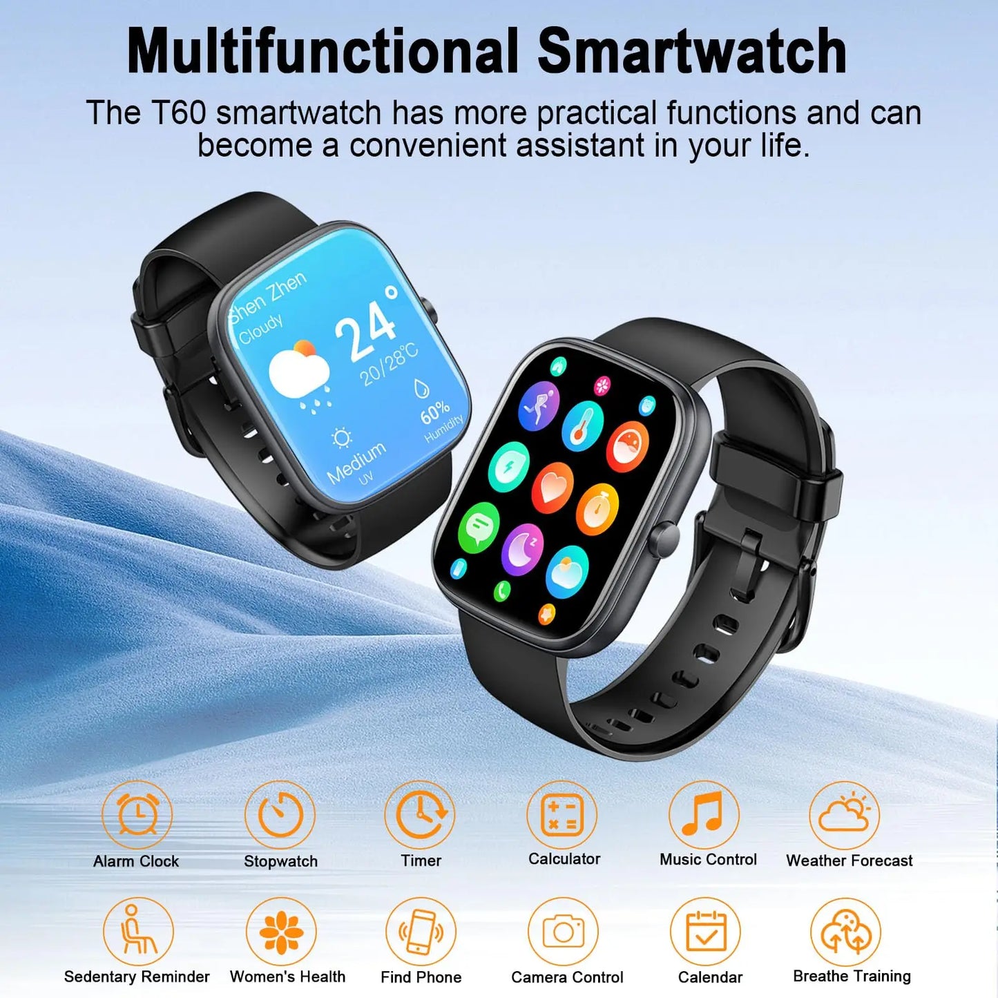 Smart Watch, 1.91", 110+ Sport Modes, Heart Rate and Sleep Monitoring