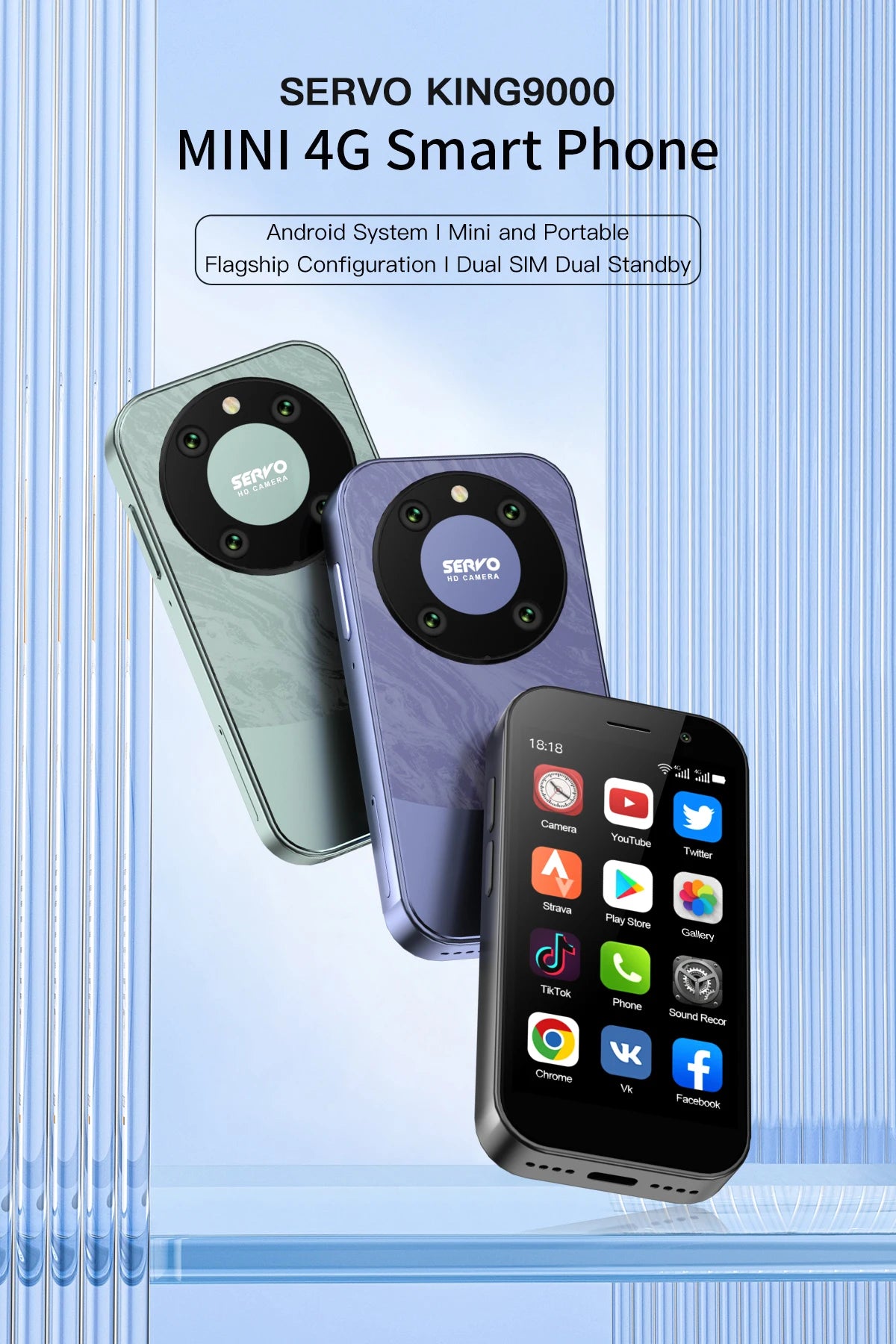 SERVO KING 9000 3.0" HD Mini Smartphone