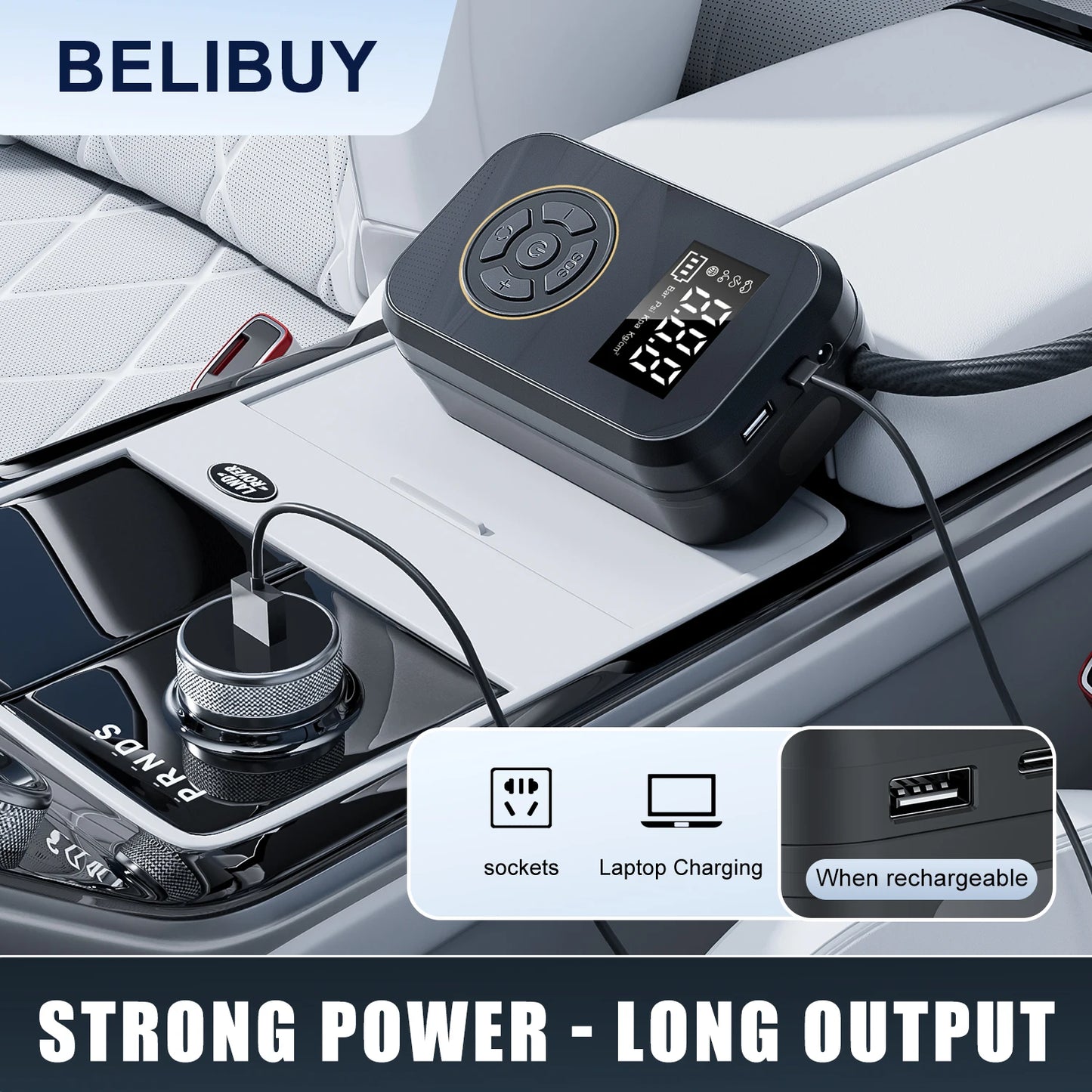 BELIBUY Mini Portable Tire Inflator Pump