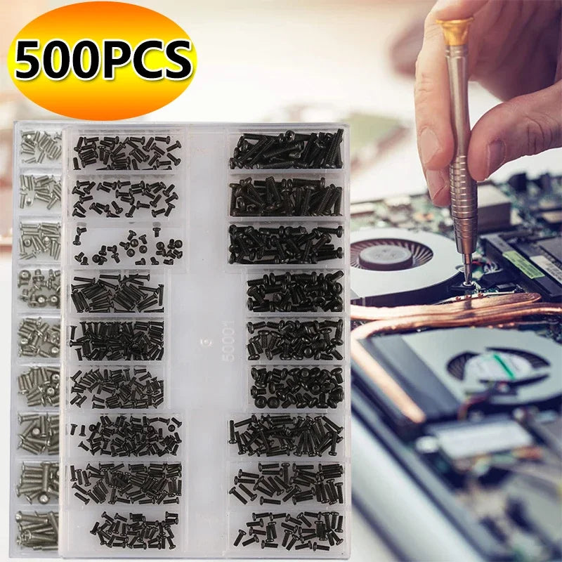 500Pcs 18 Size Mini Screw and Fasteners Set