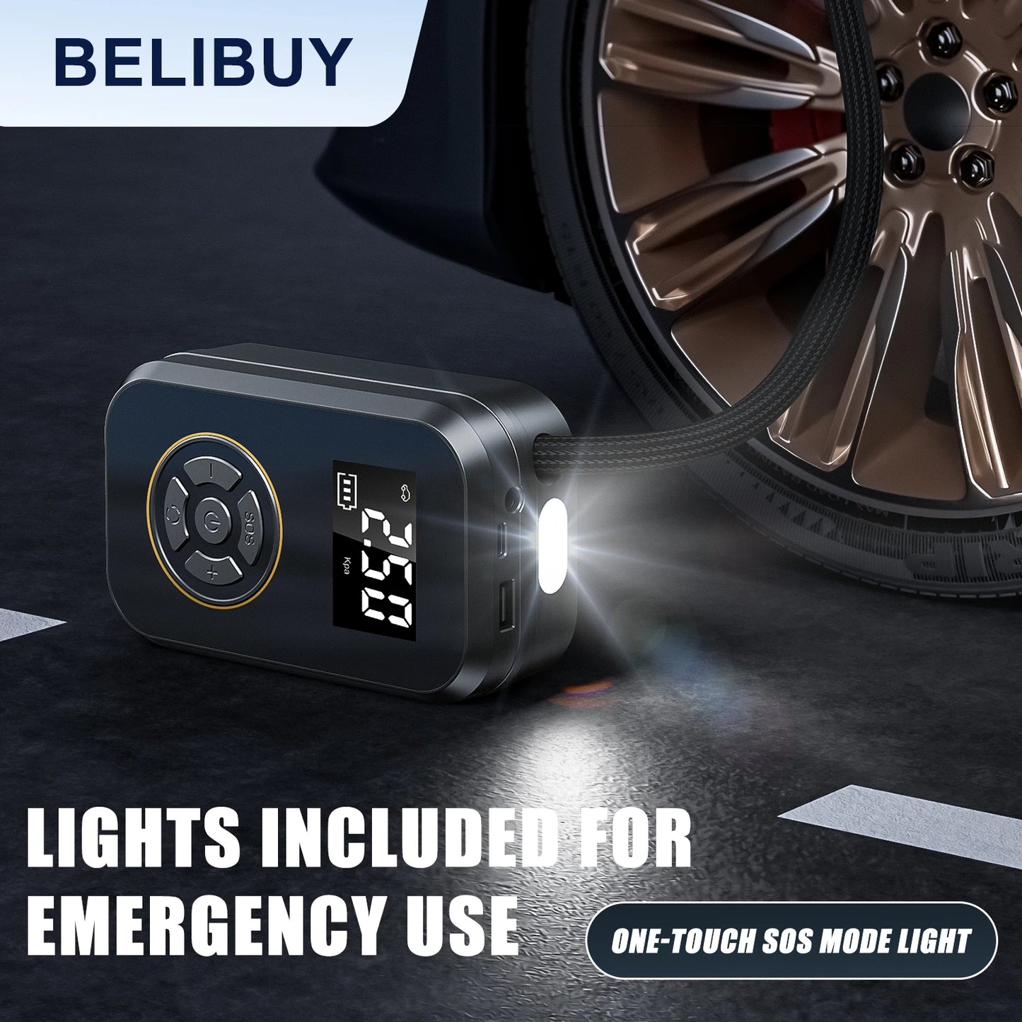 BELIBUY Mini Portable Tire Inflator Pump
