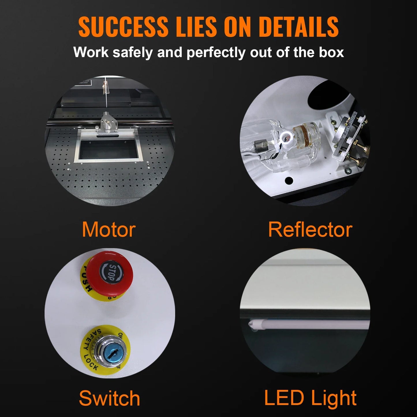 VEVOR 50W Laser Engraver CO2 Laser Engraving Machine 400*400MM M2 Controller Laser Cutting Engraving Machine For Acrylic Wood