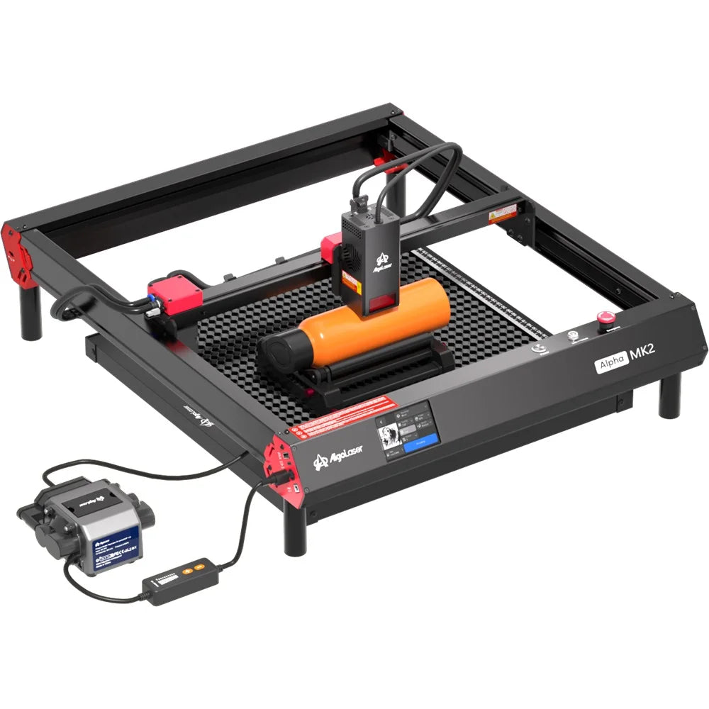 AlgoLaser Alpha MK2 20W Powerful Laser Engraver Set CNC Laser Cutter DIY Tools with Air Pump Honeycomb Work Table Rotary Roller