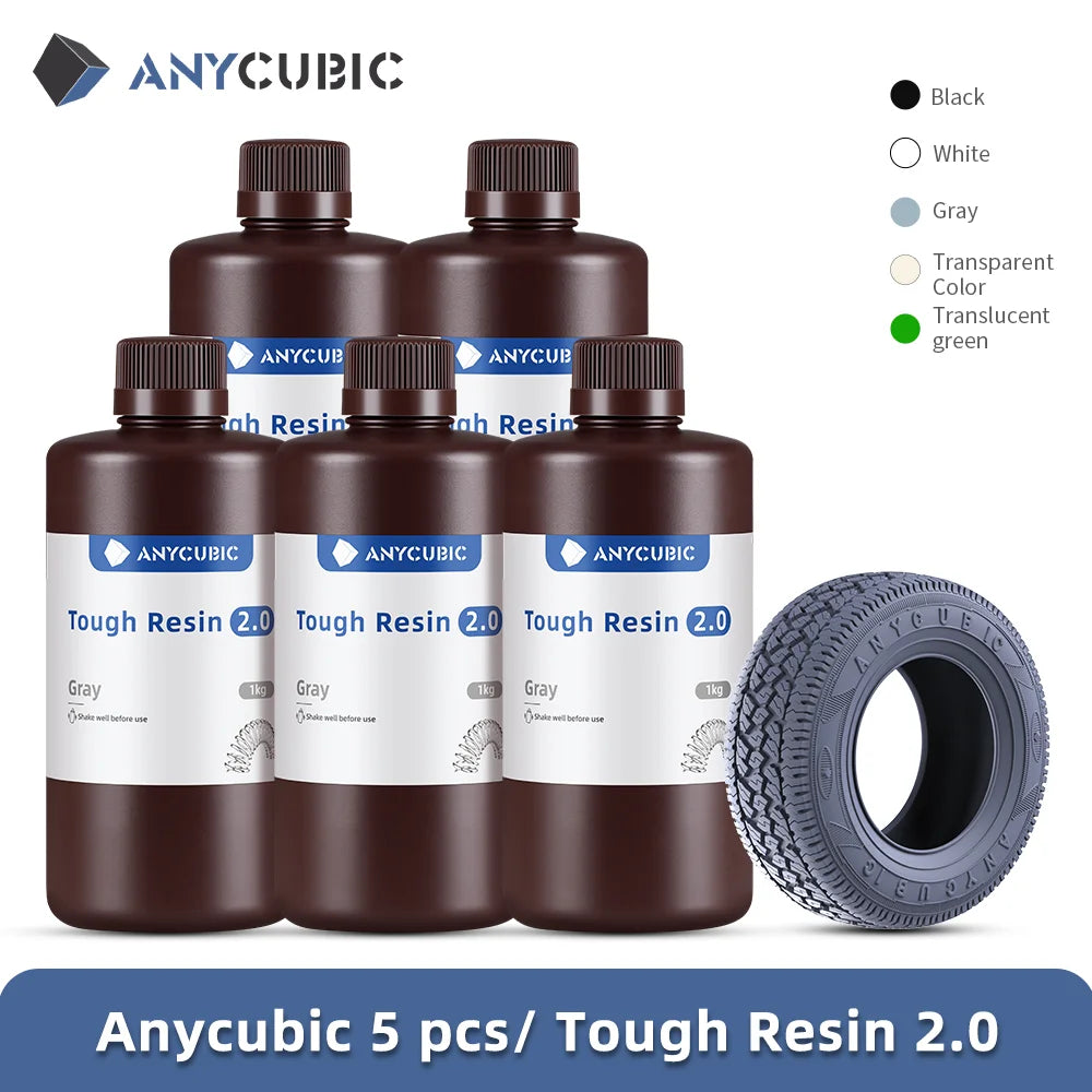 ANYCUBIC Tough Resin 2.0 405nm UV Resin For LCD 3D Printer Toughness High Precision Material For Photon Mono M7 Pro 5kg
