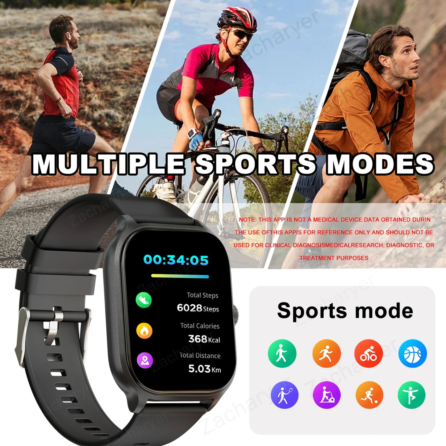 Smart watch with rejection for iPhone/Android