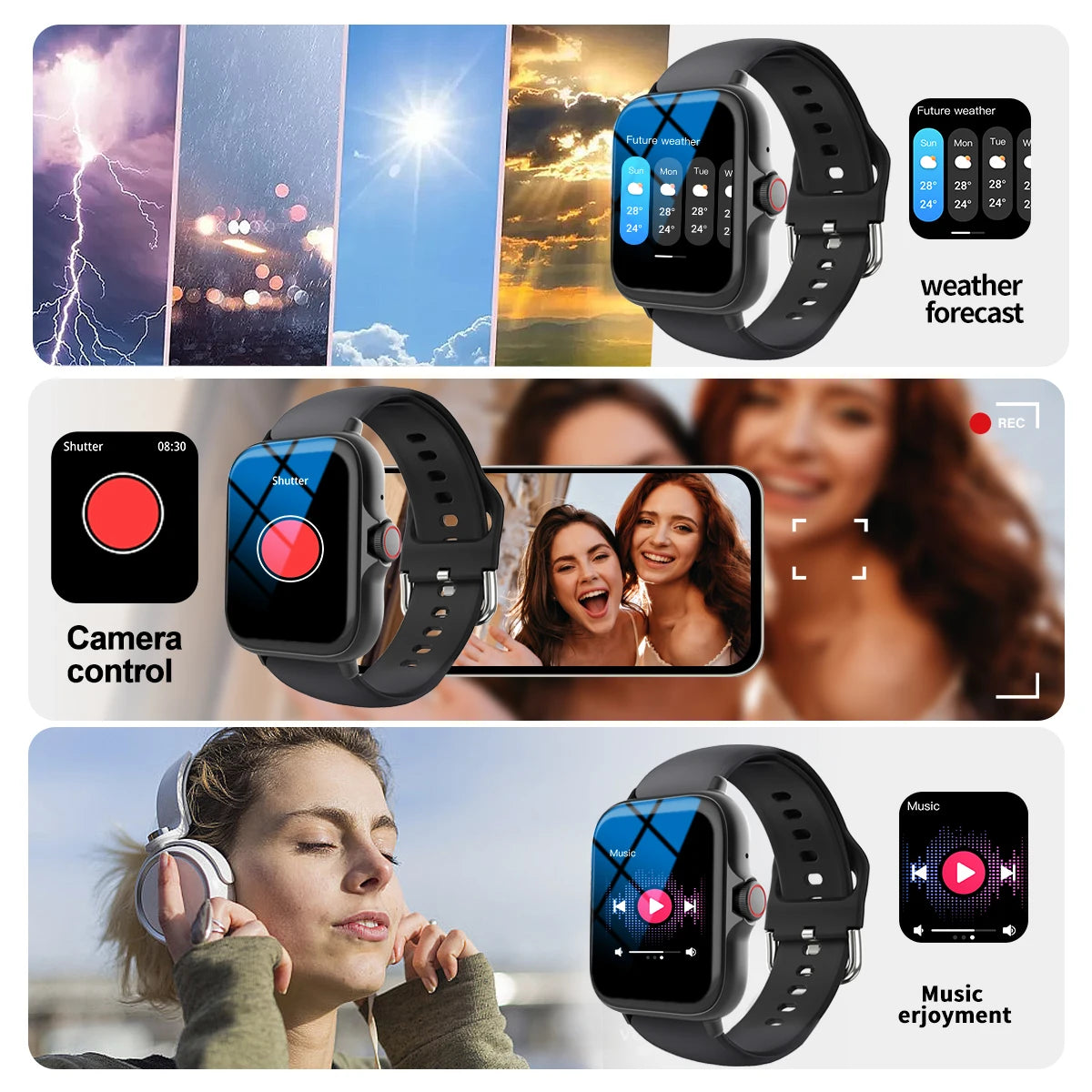 Smart watch, multi-sport mode, suitable for men and women.