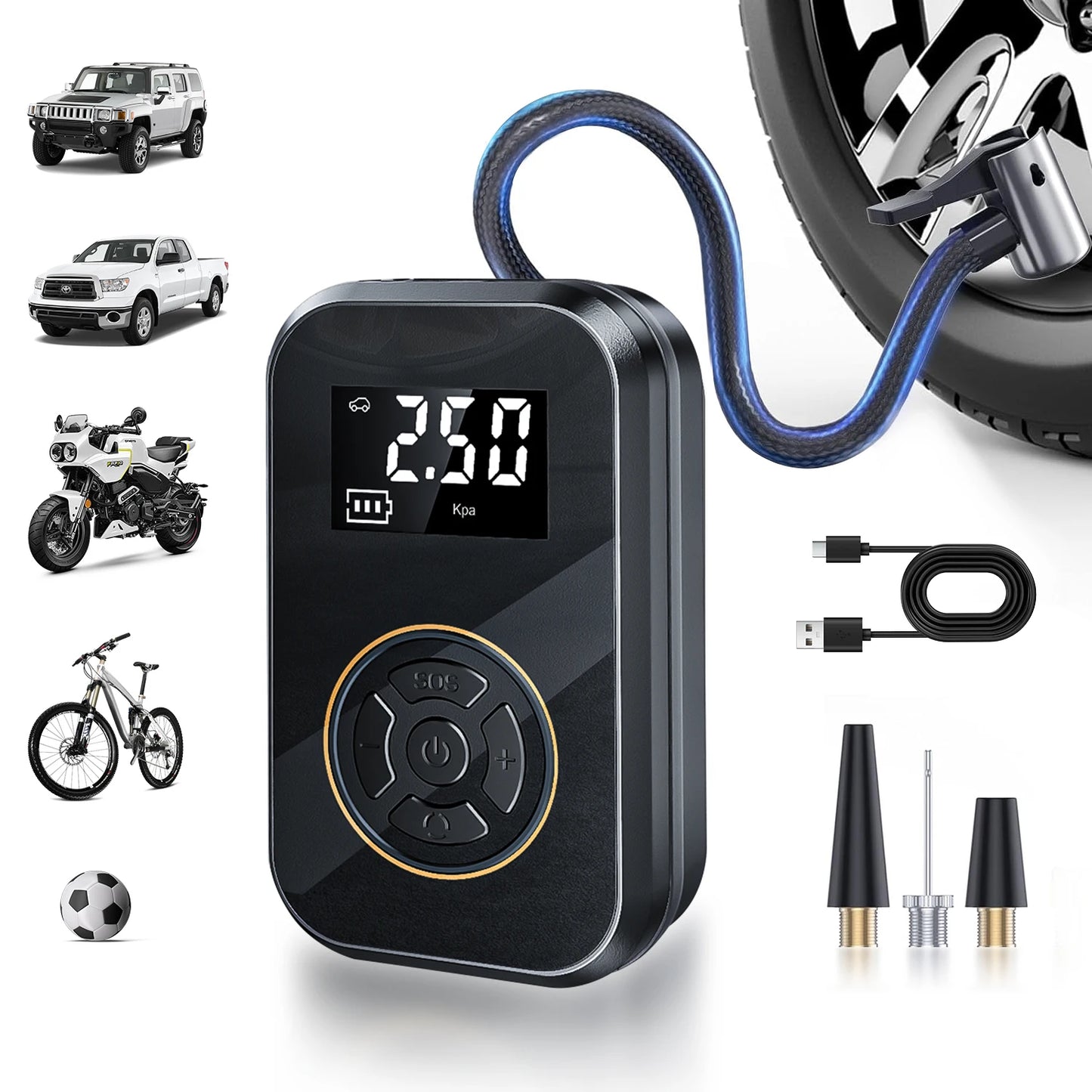 BELIBUY Mini Portable Tire Inflator Pump