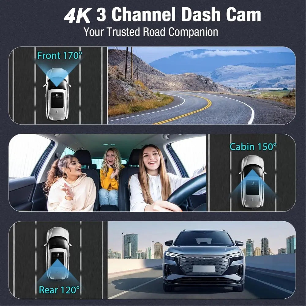 Car Dash Cam with 24h Parking Monitor