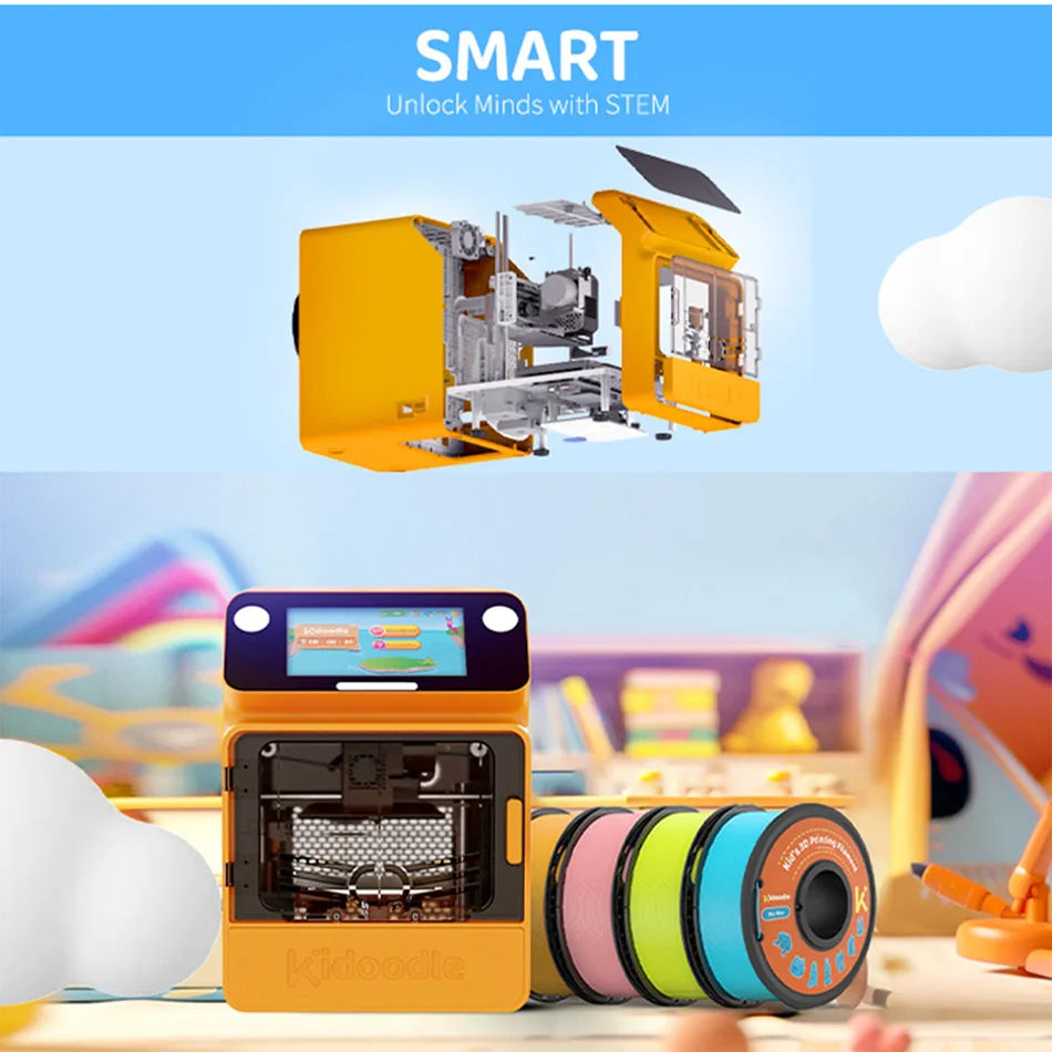 Kidoodle MiniBox A1 kids 3D printer For Child Mini 3D Printer Suitable for ABS/PETG/PLA 3D Printer Filament Christmas Gift