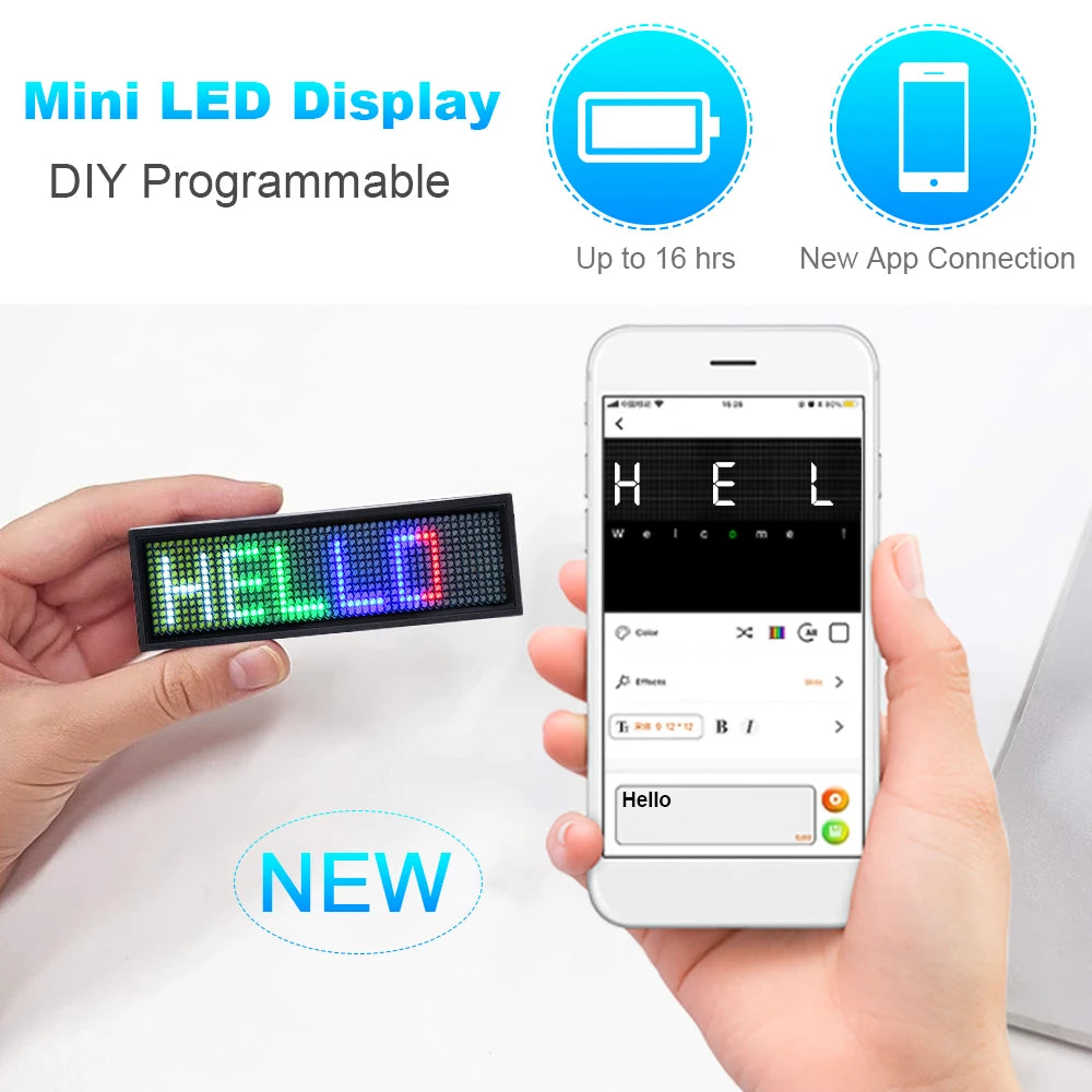 Bluetooth Programmable LED Digital Badge
