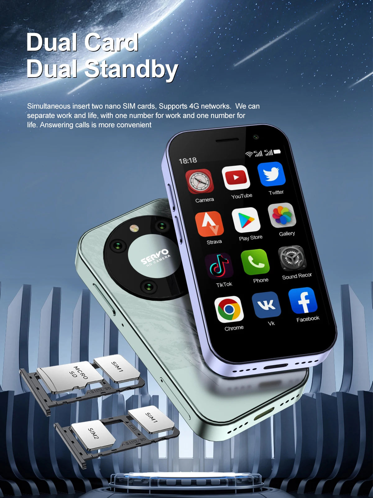 SERVO KING 9000 3.0" HD Mini Smartphone