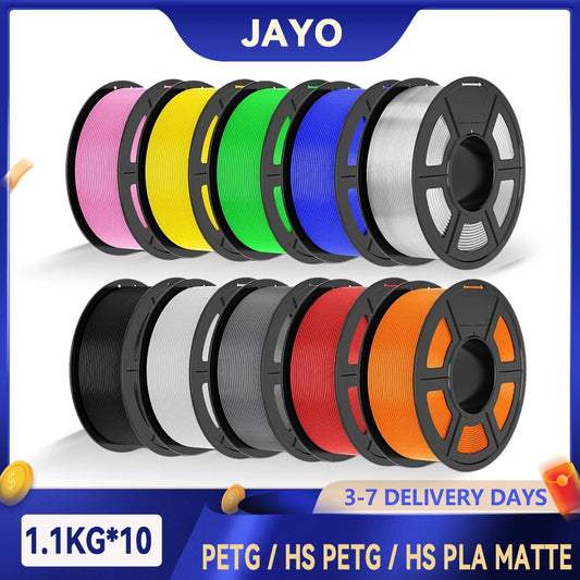JAYO 3D PETG / HS Matte PETG / HS PLA matte  Printer Filament 1.75mm 3D Printer Filament 1.1KG/Roll Neatly Wound PLA for 3D