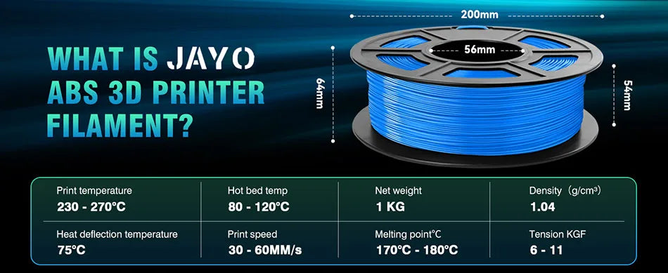 JAYO ABS Filament 5Rolls ABS 3D Filament 1.75mm 1KG 3D Printer Filament For FDM 3D Printers & 3D Pen Highly Resistant Durable