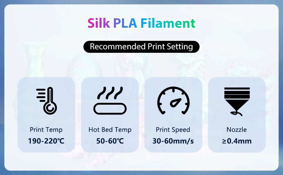 Tri-Color Silk PLA 3D Printer Filament