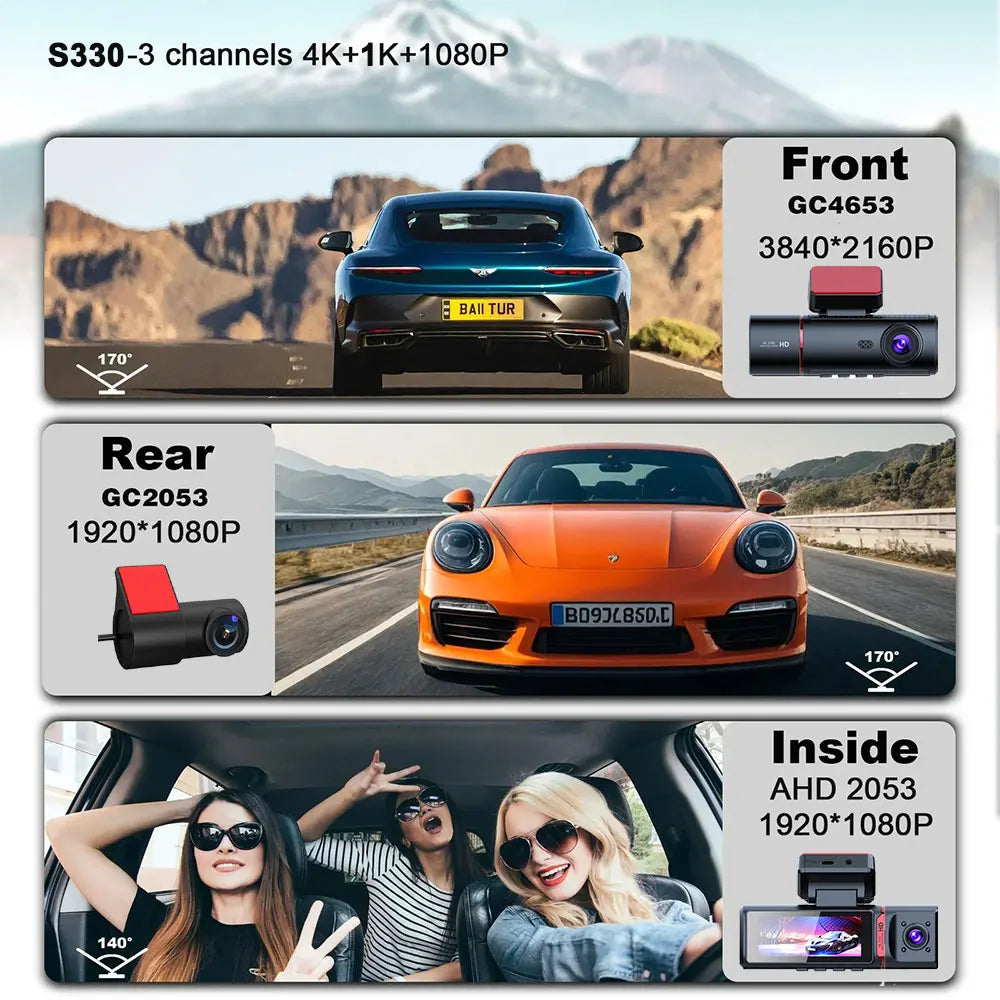 Car Dash Cam with 24h Parking Monitor