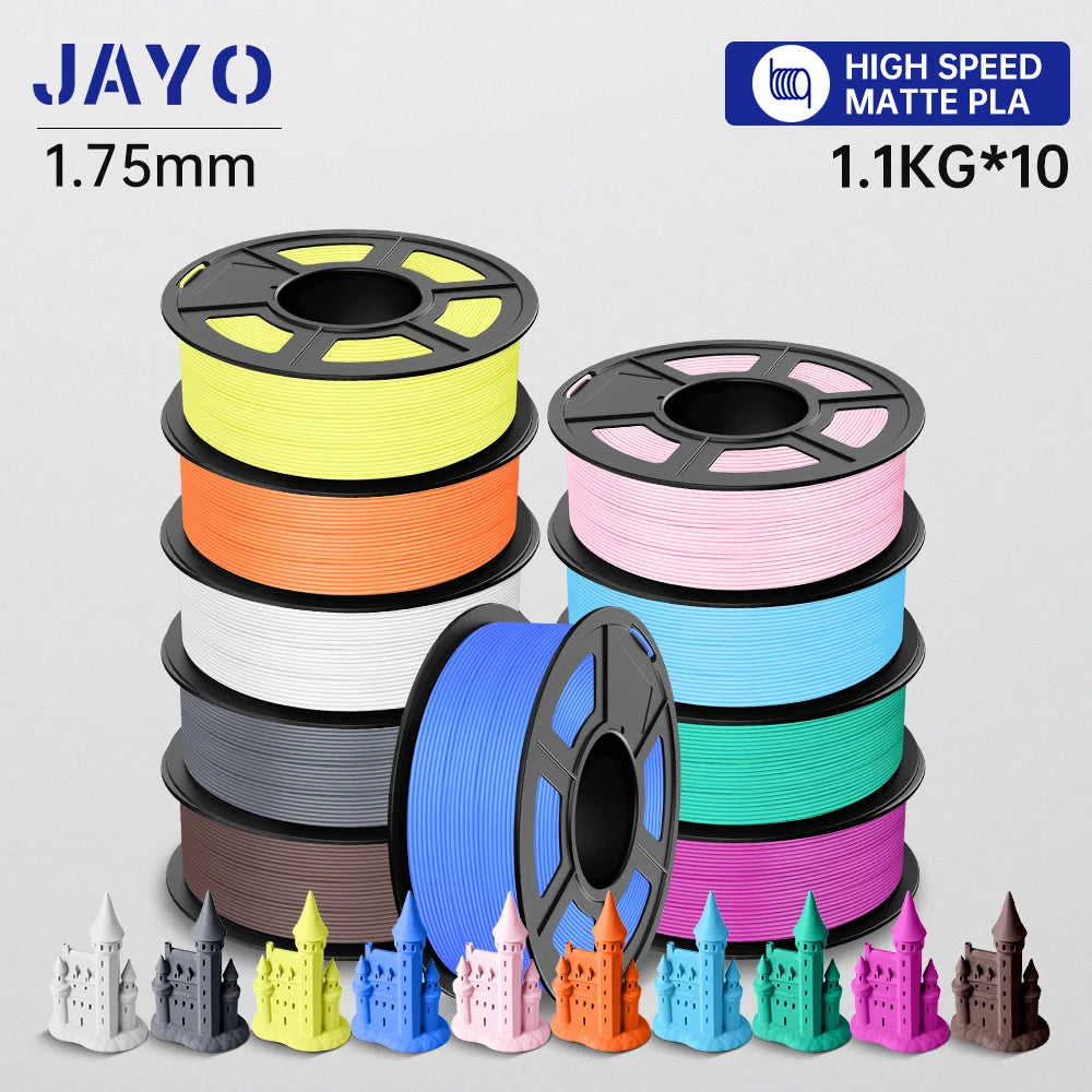 JAYO 3D PETG / HS Matte PETG / HS PLA matte  Printer Filament 1.75mm 3D Printer Filament 1.1KG/Roll Neatly Wound PLA for 3D