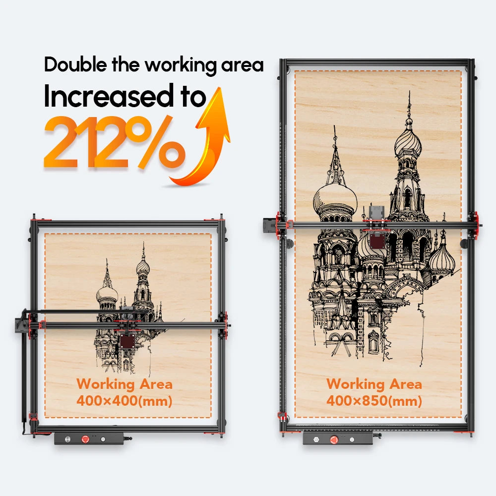 AlgoLaser Ortur 40x80/40x85cm Laser Engraver Frame Diy Desktop Laser Engraving Aluminum Profile Frame Extension Rod Upgrade Kit