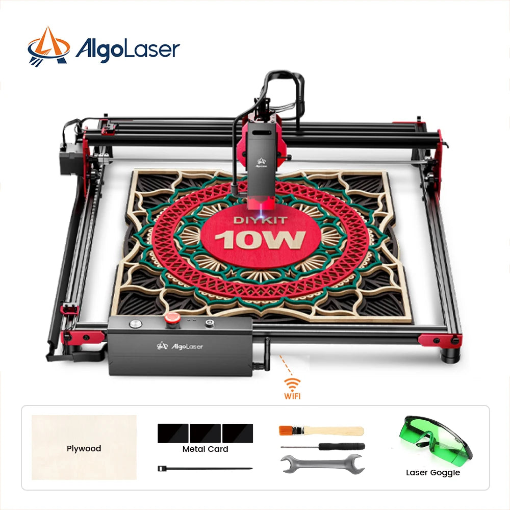 AlgoLaser 10W Wireless Laser Engraver Cutter Wood Cutting Engraving Machine Router AlgoLaser DIY Kit Air Assisted Laser Module
