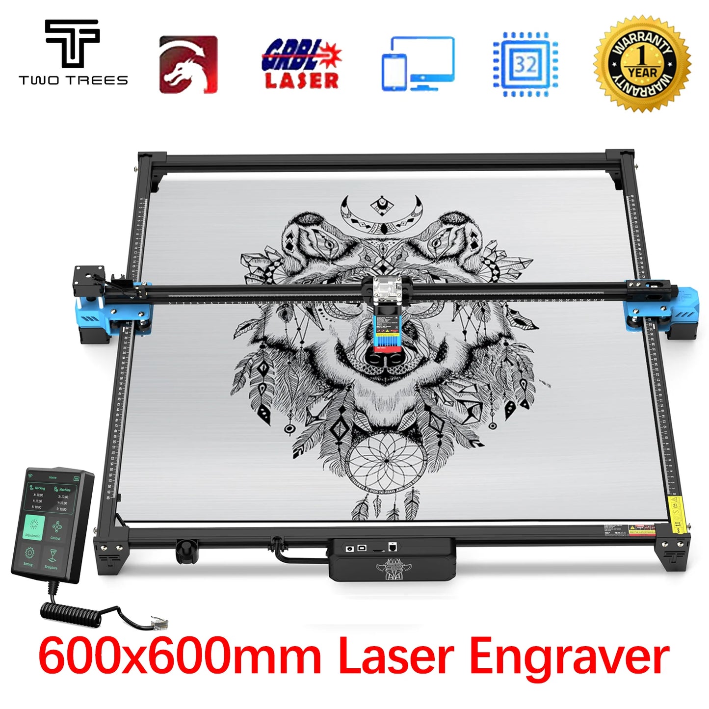 TwoTrees 600x600mm CNC Laser Engraver Cutter