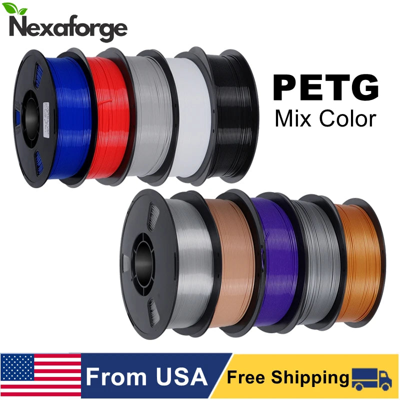 PETG Filament 1.75mm 5kg 10kg 3D Printer Filament Standard 1kg/roll Plastic Spool PETG 5 10 Roll Mix Color Print Local Shipping