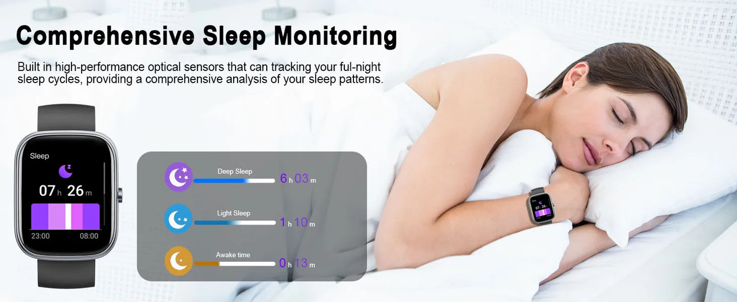 Smart Watch, 1.91", 110+ Sport Modes, Heart Rate and Sleep Monitoring