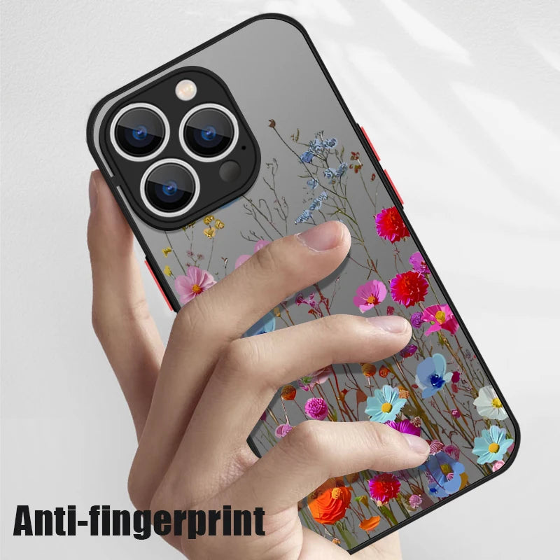 Magnetic Colorful Flower Phone Case For iPhone 11+